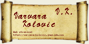 Varvara Kolović vizit kartica